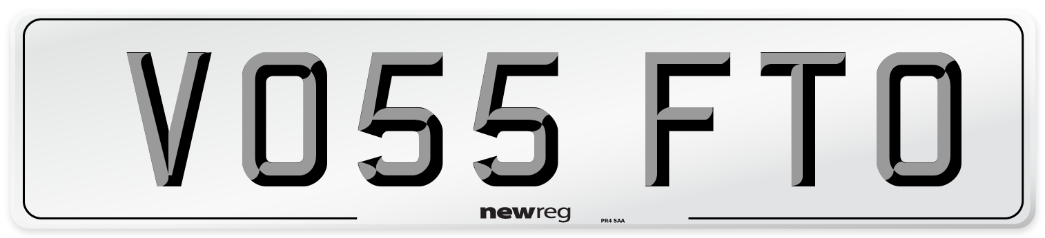 VO55 FTO Number Plate from New Reg